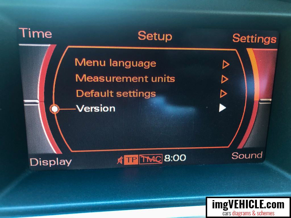 Software version in Audi A6 C6