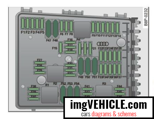 Audi A3 8P Caja de fusibles lado izquierdo del compartimento del motor