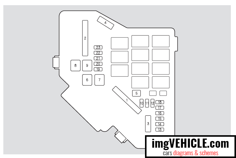 Honda Civic VIII Fuse box under-hood diagram